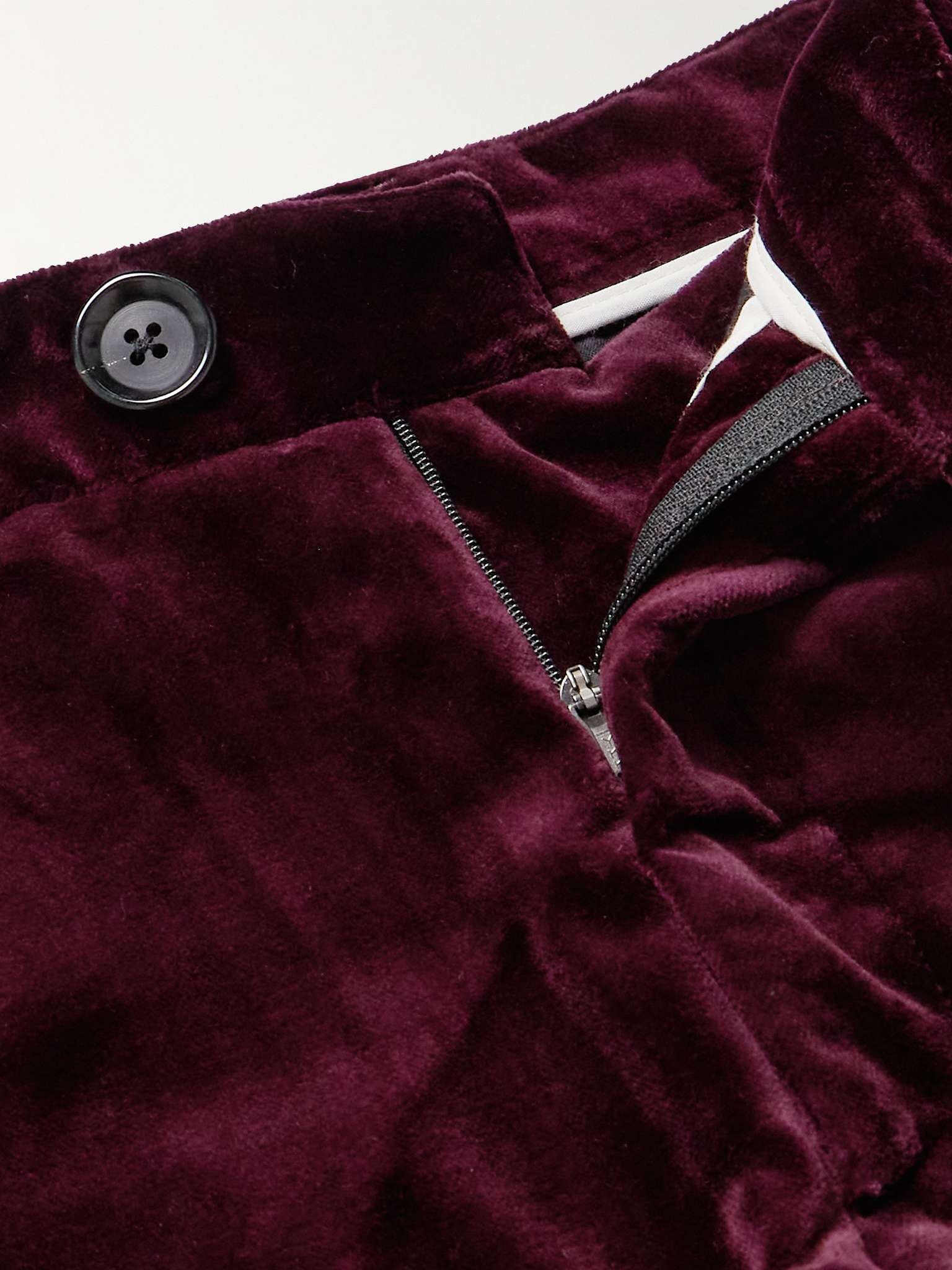 Fishtail Slim-Fit Cotton-Velvet Suit Trousers - 3