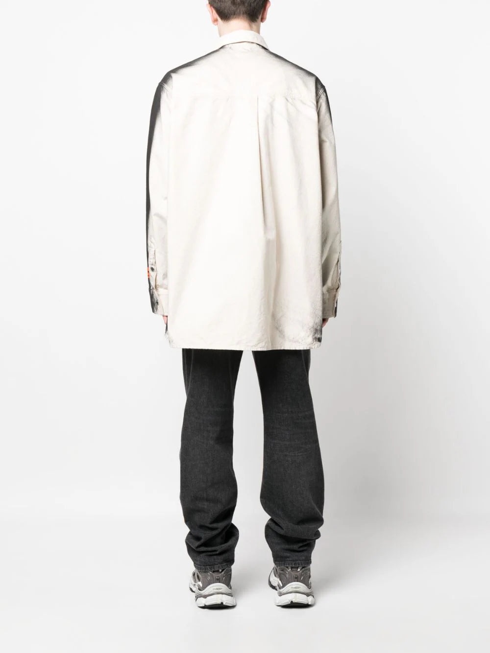 FADED-EFFECT LOGO-PATCH SHIRT - 4