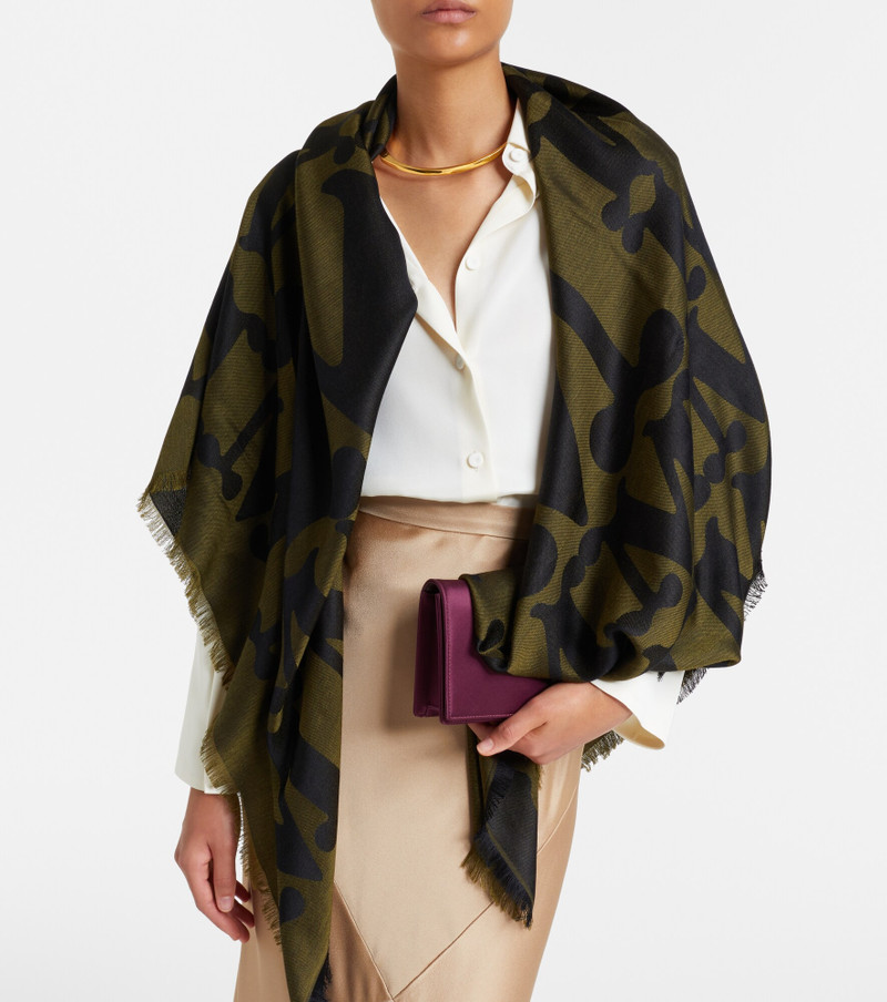 Max Mara Monogram jacquard wool and silk scarf outlook