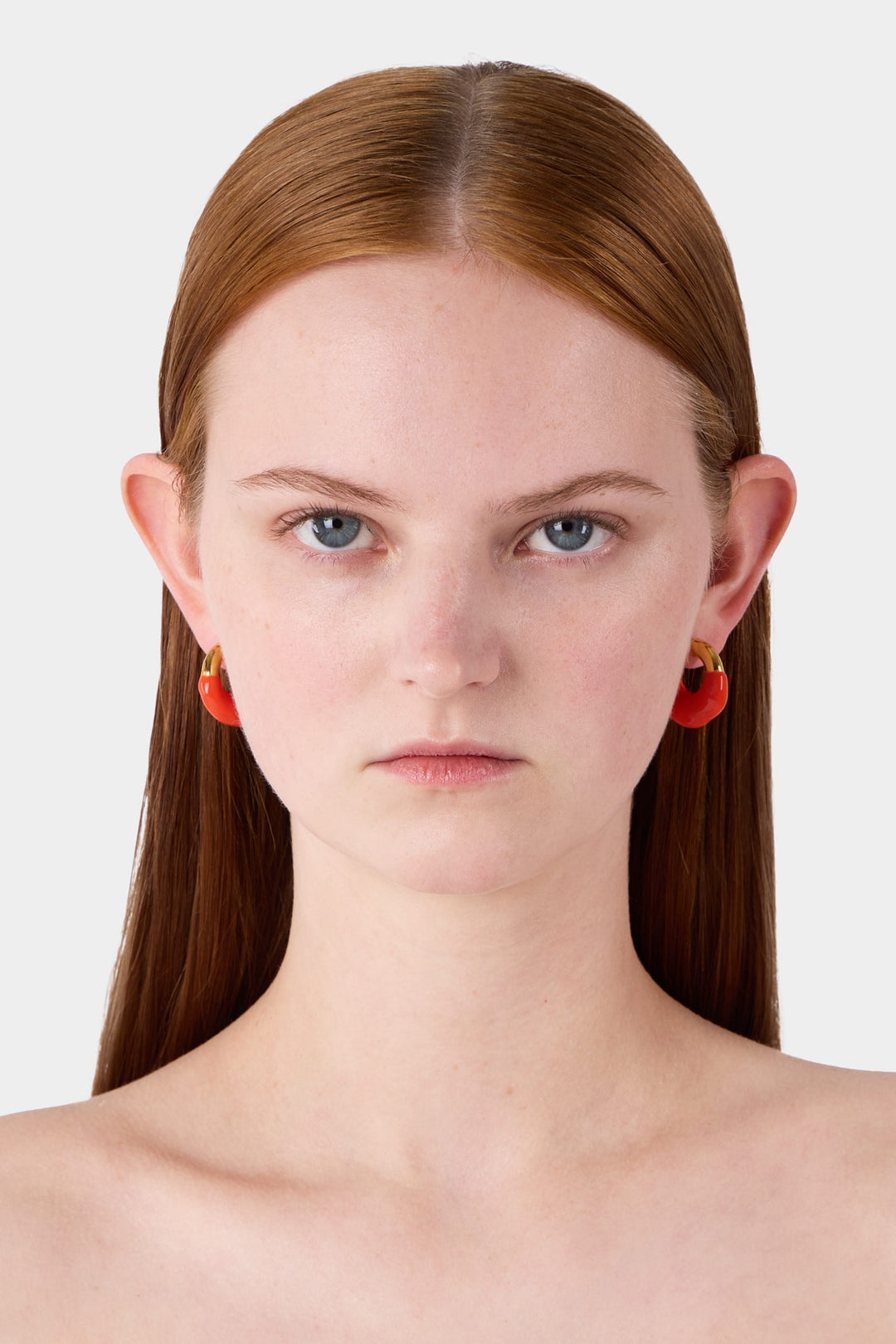 MINI RUBBERIZED EARRINGS GOLD / orange - 3