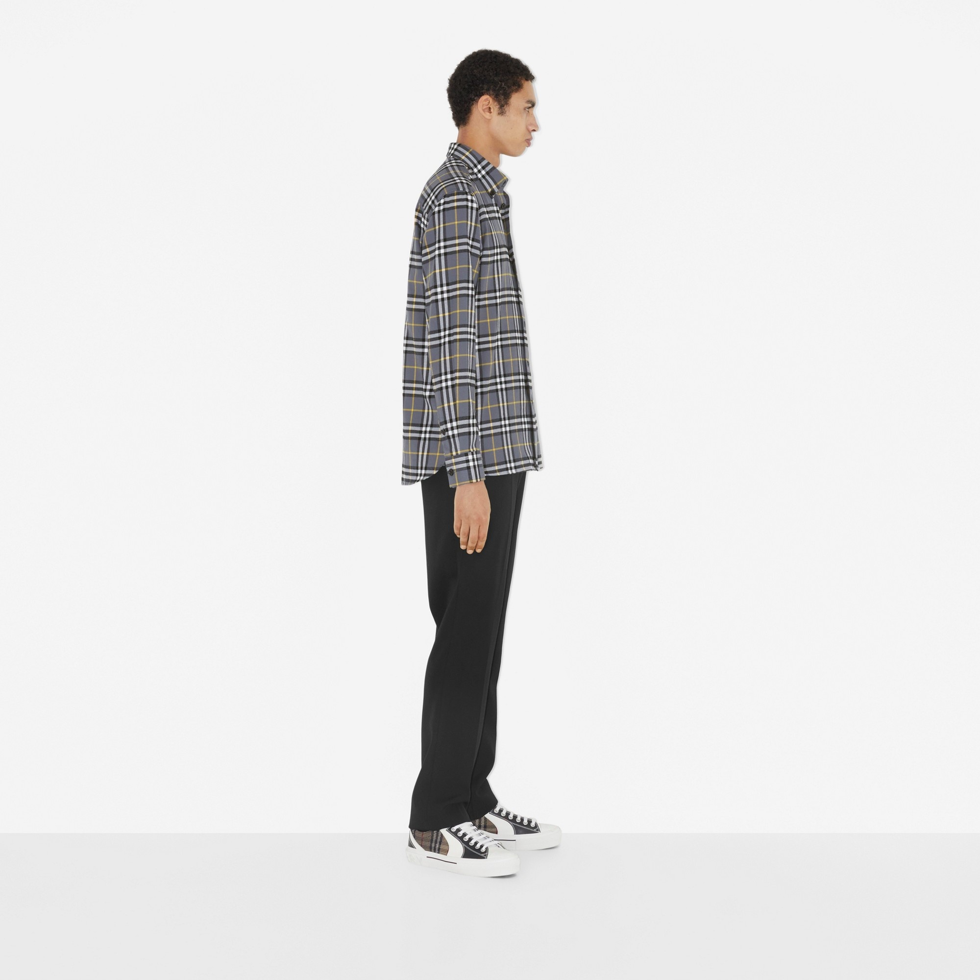 Vintage Check Cotton Flannel Shirt - 3