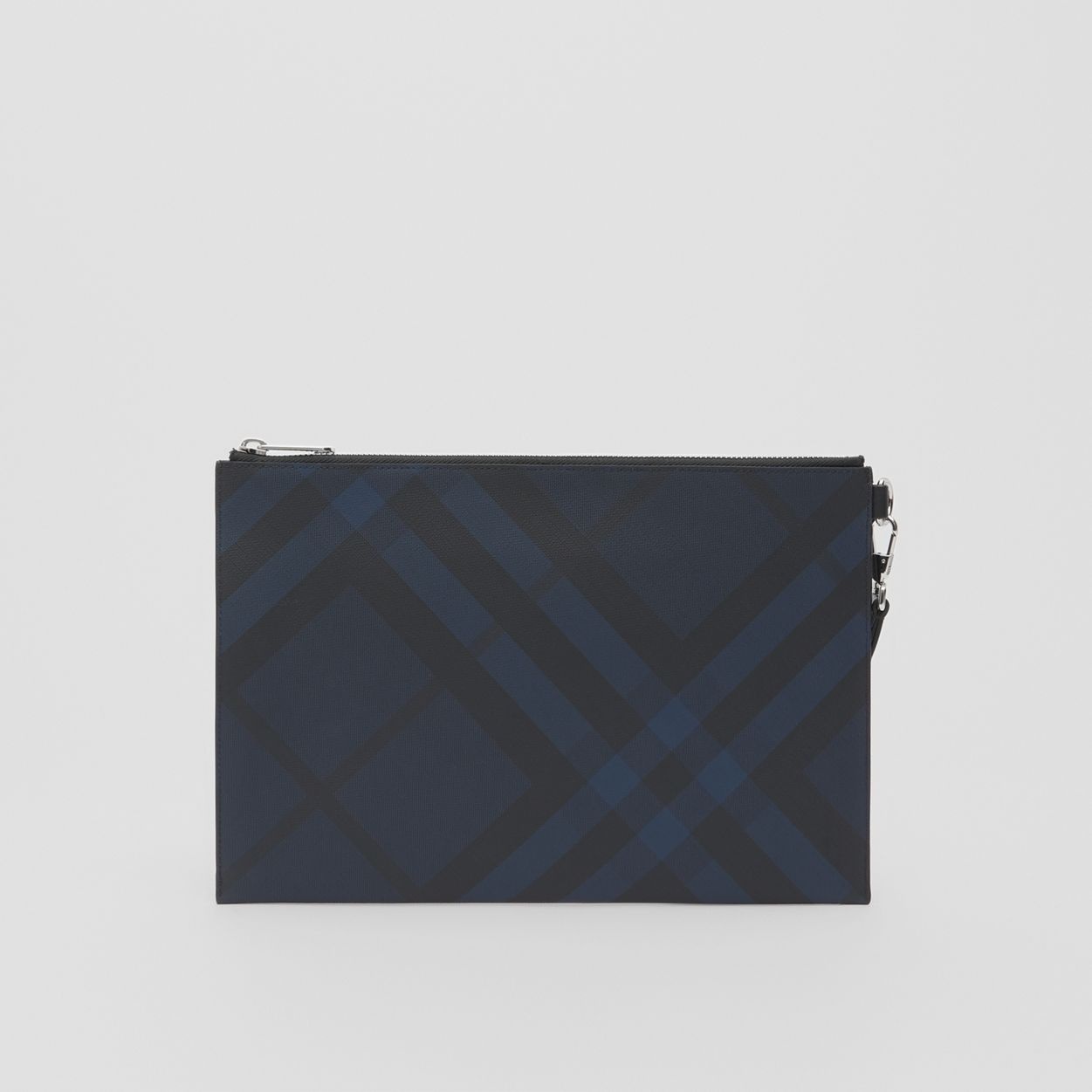 London Check and Leather Zip Pouch - 10