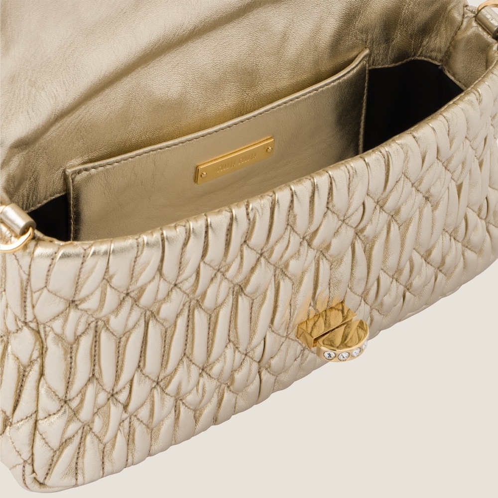 Miu Crystal Cloqué Nappa leather bag - 3