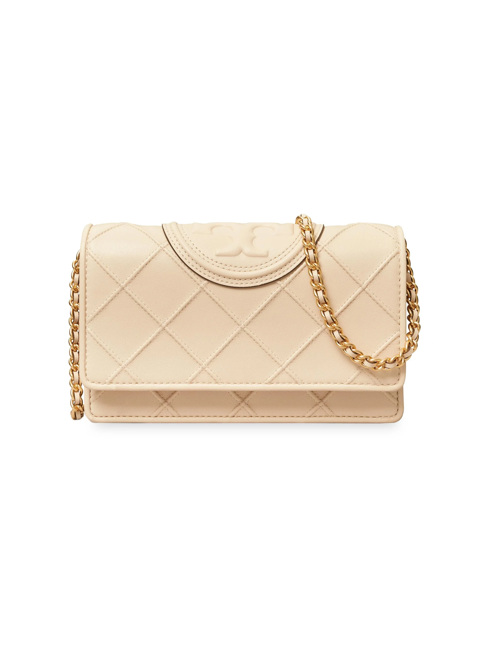 Women's Fleming Soft Leather Chain Wallet - New Cream - 1