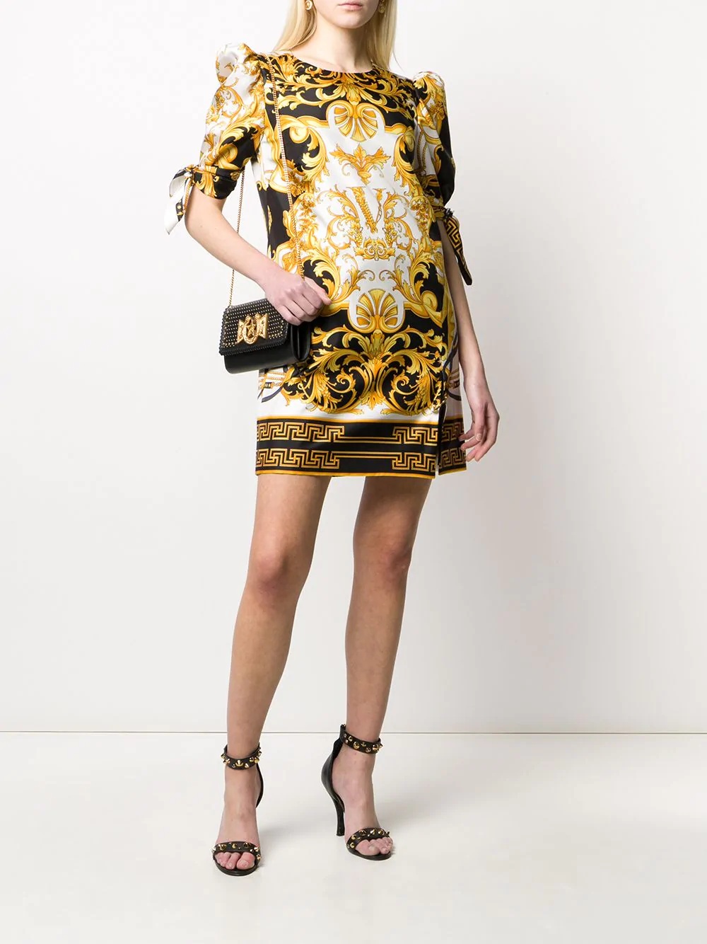 V Barocco print short dress - 2