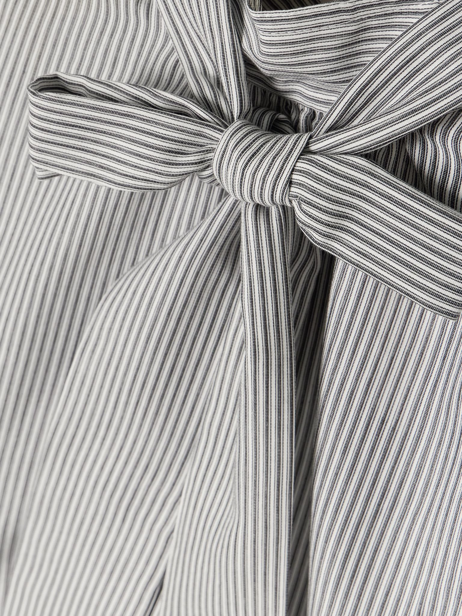 Pussy-bow striped cotton and silk-blend blouse Ivory - 5