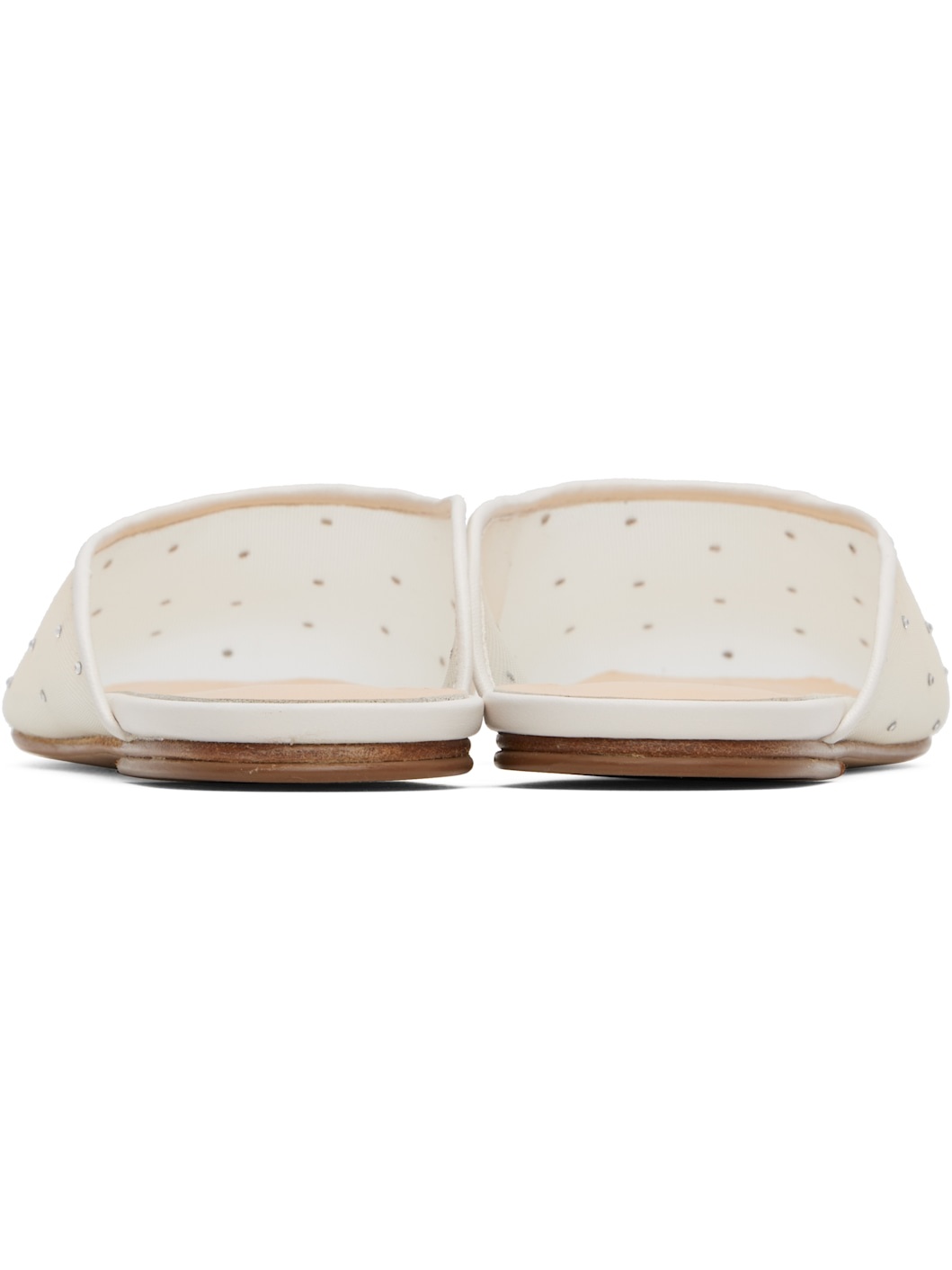 Off-White Crystal Mesh Flat Mules - 2