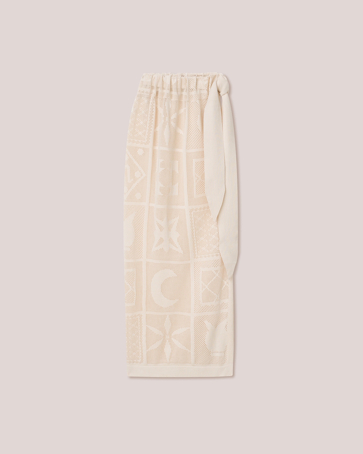 LIGIA - Paper crochet midi skirt - Pale olive - 1