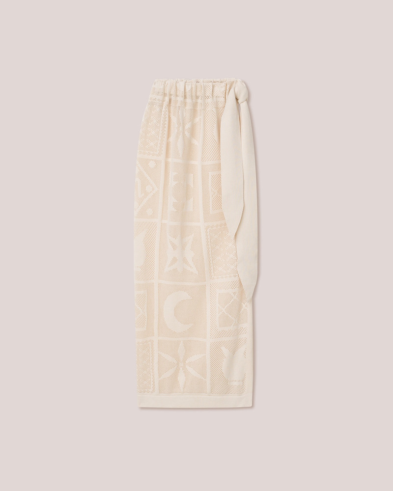 LIGIA - Paper crochet midi skirt - Pale olive 1