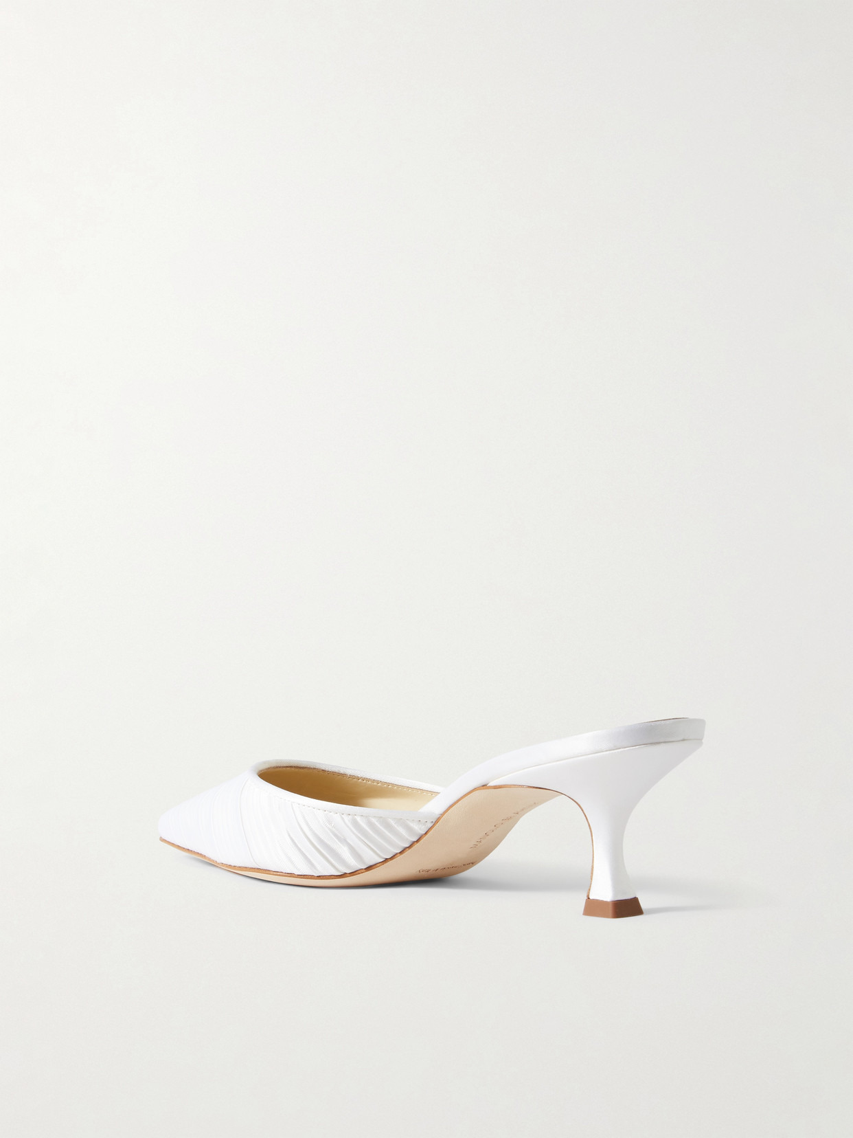 Carolyne 50 Pleated Satin Mules - 3