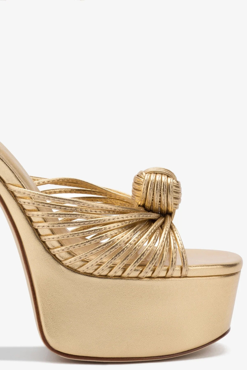 Valerie Platform Sandal In Gold Metallic Leather 4