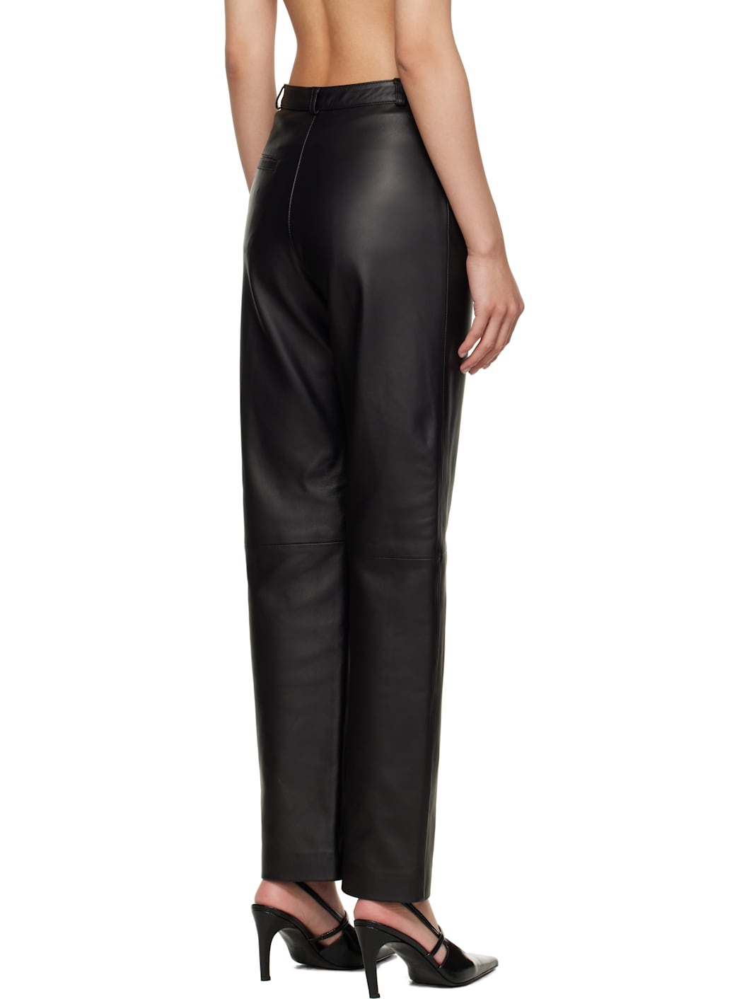 Black Cobe Leather Pants - 3