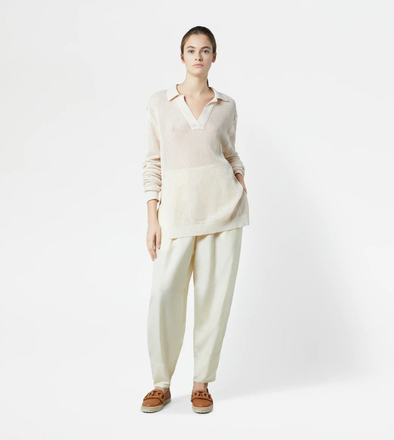 Tod's KNITTED POLO SHIRT - WHITE outlook