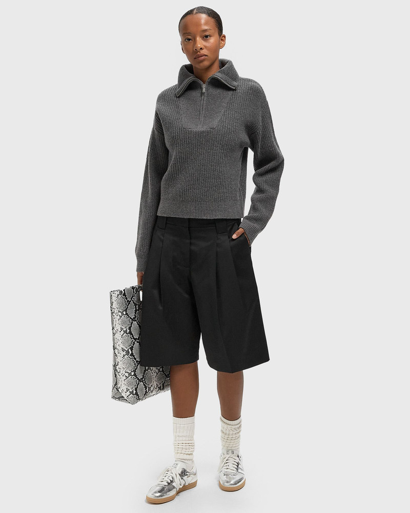 GANNI Calendered Wool Tailoring Wide Shorts outlook