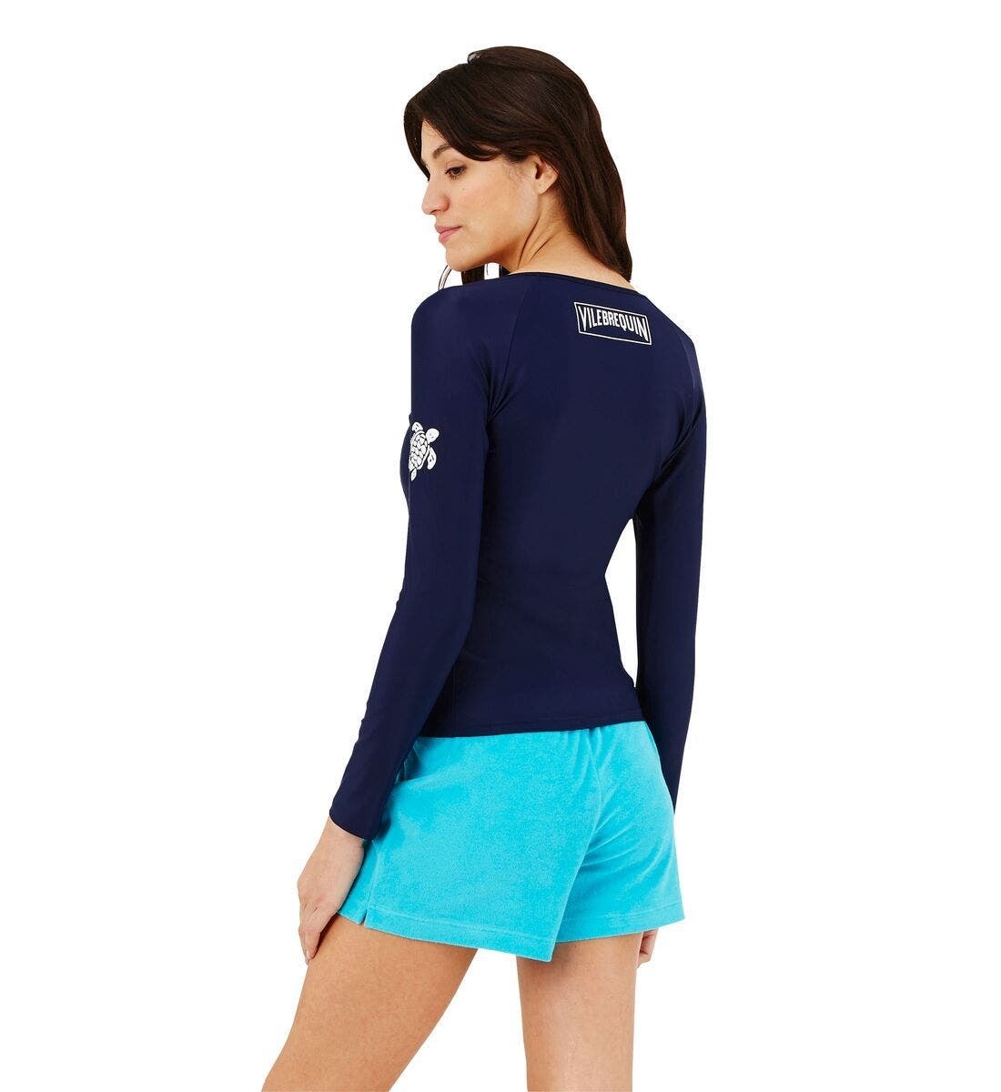 Vilebrequin Women's Solid Zipper Rashguard in Bleu Marine at Nordstrom - 2