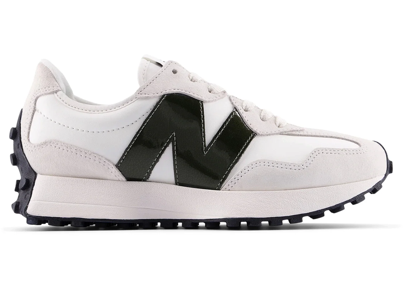 New Balance 327 White Dark Green (Women's) - 1