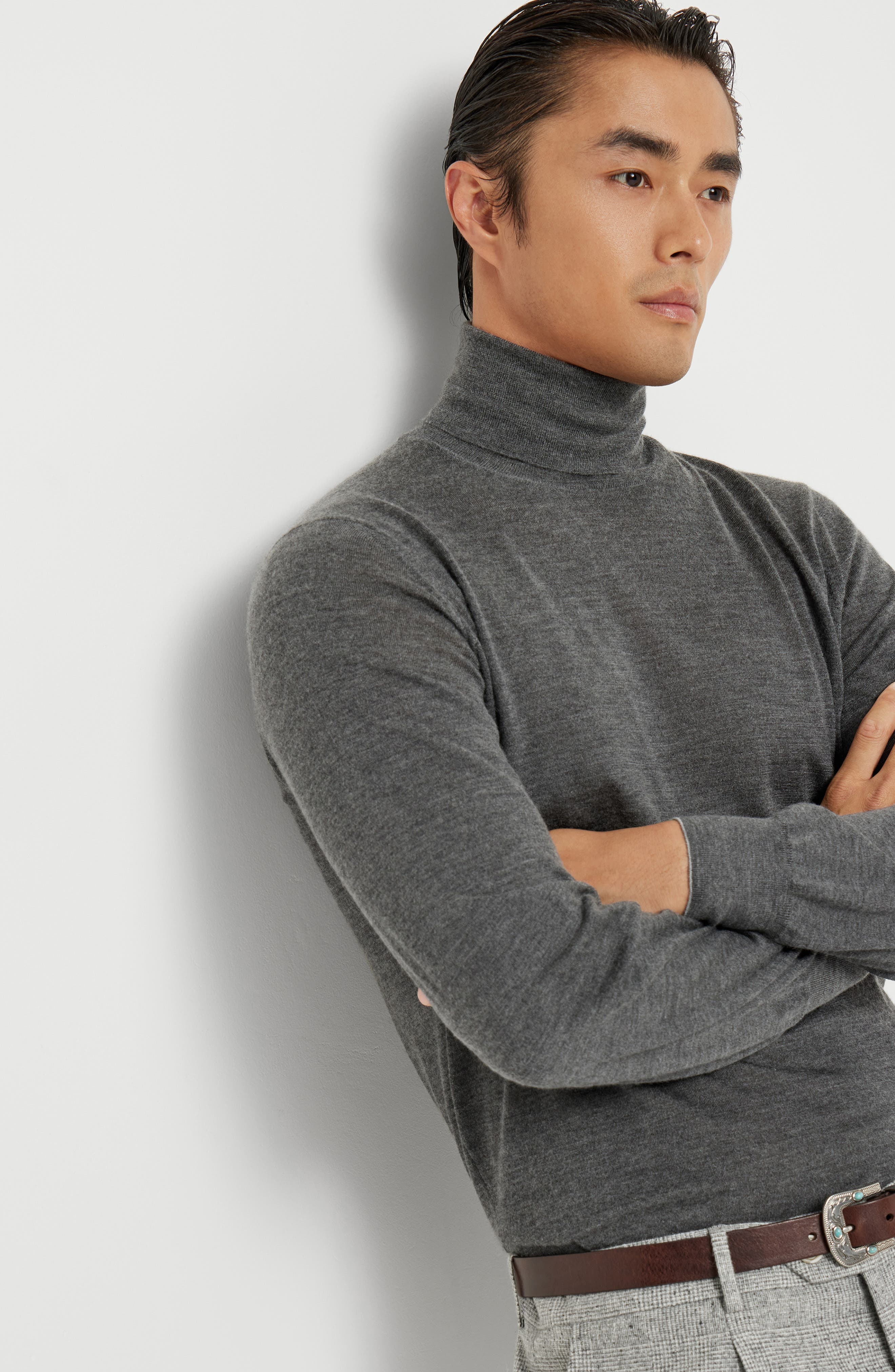 Brunello Cucinelli Cashmere and silk lightweight sweater in Lead at Nordstrom - 5