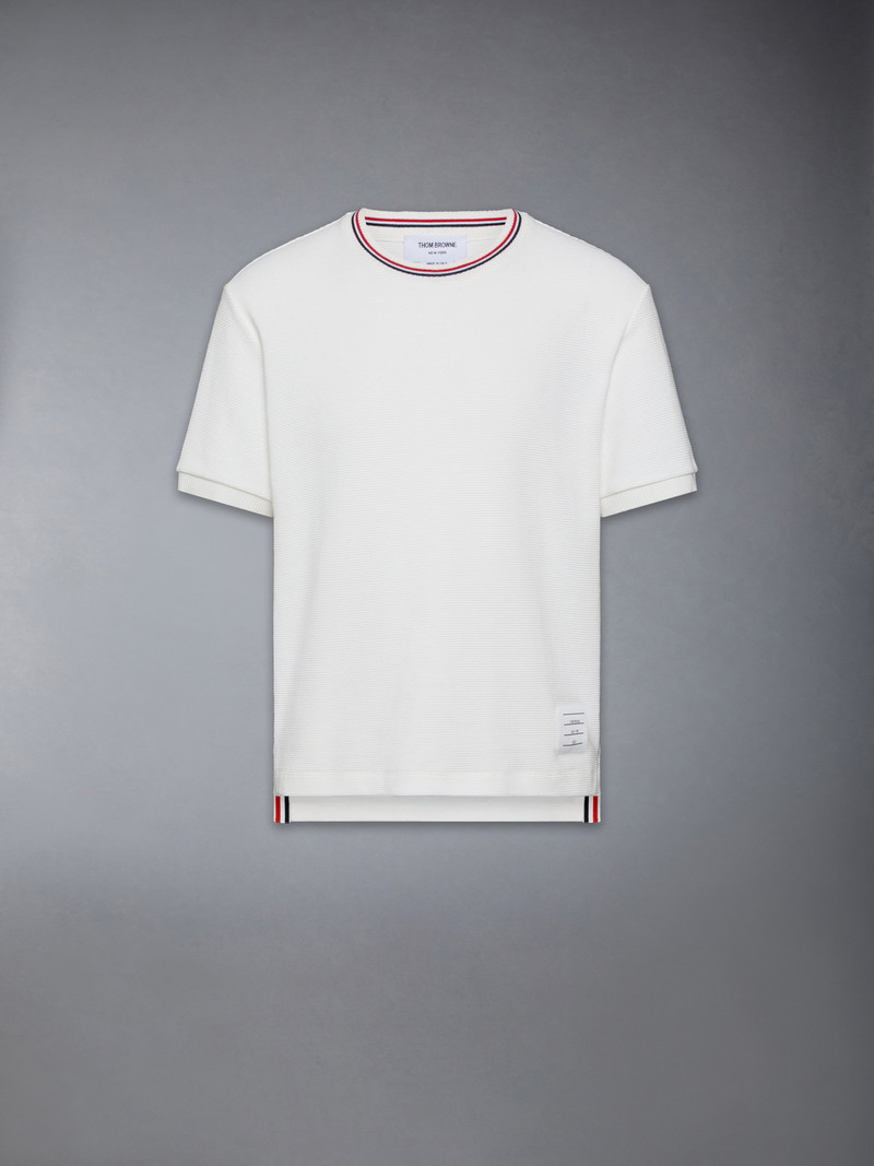 COTTON WAFFLE RIB CUFF TEE 1