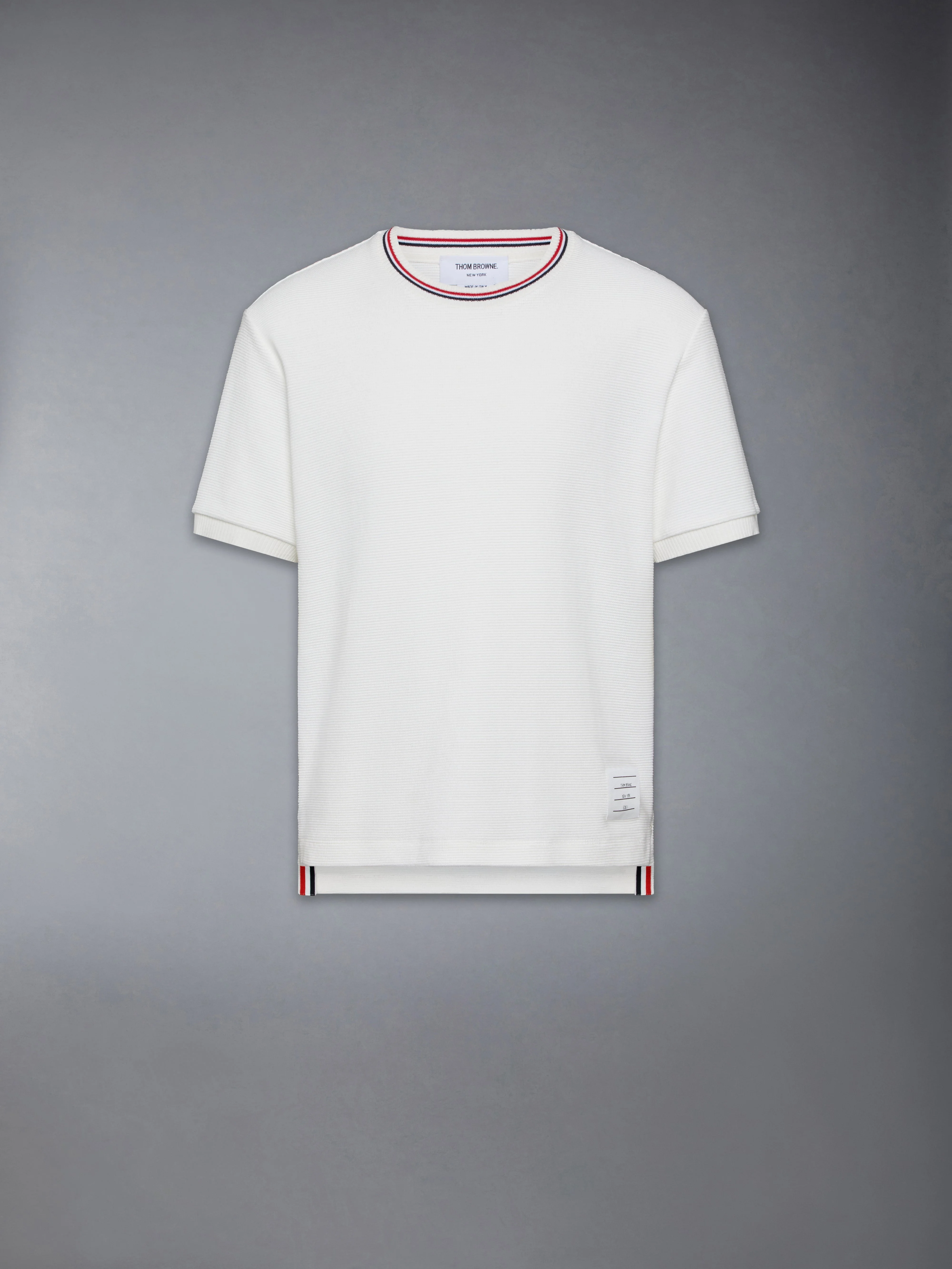 COTTON WAFFLE RIB CUFF TEE - 1