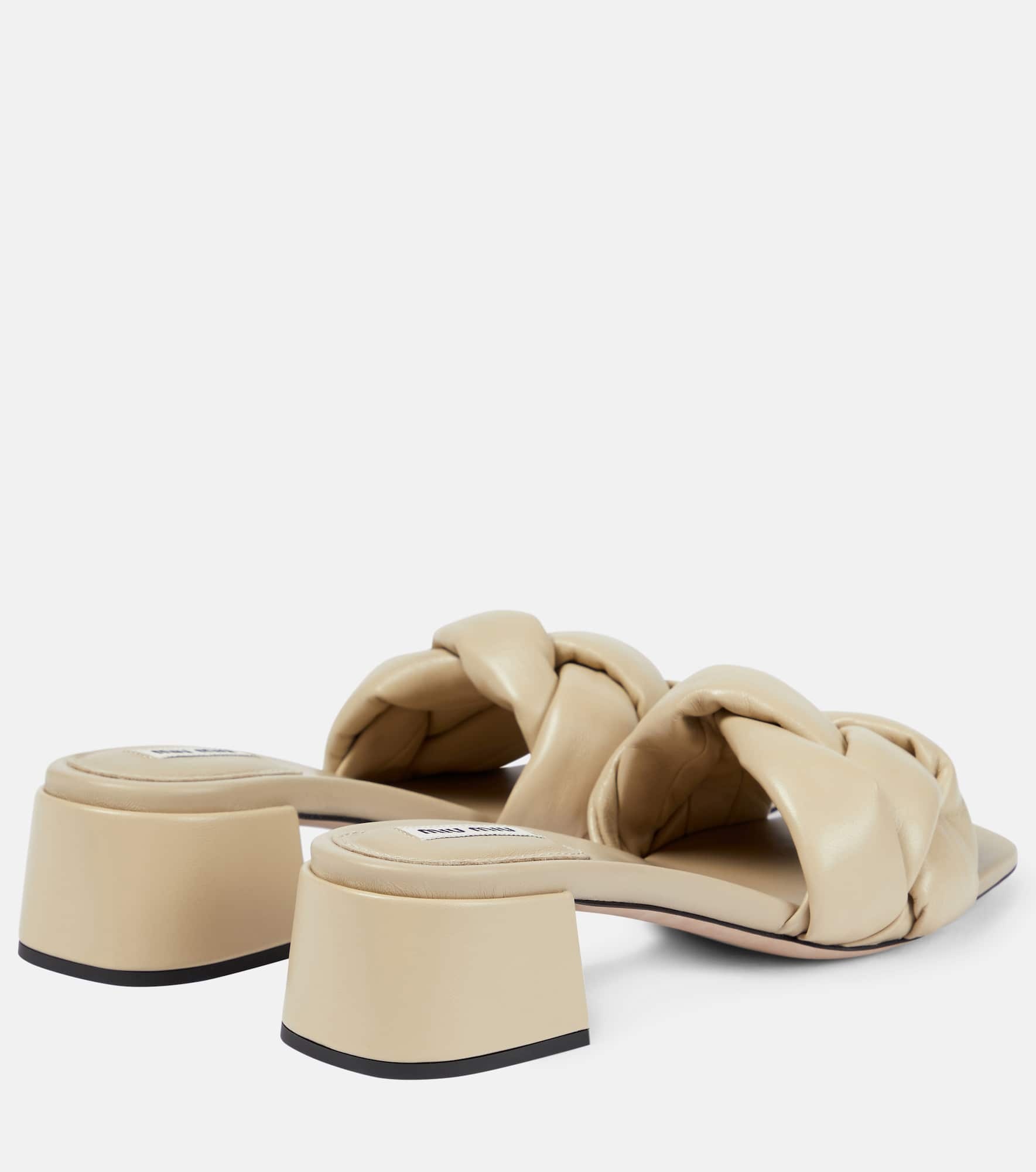 Padded woven leather sandals - 3