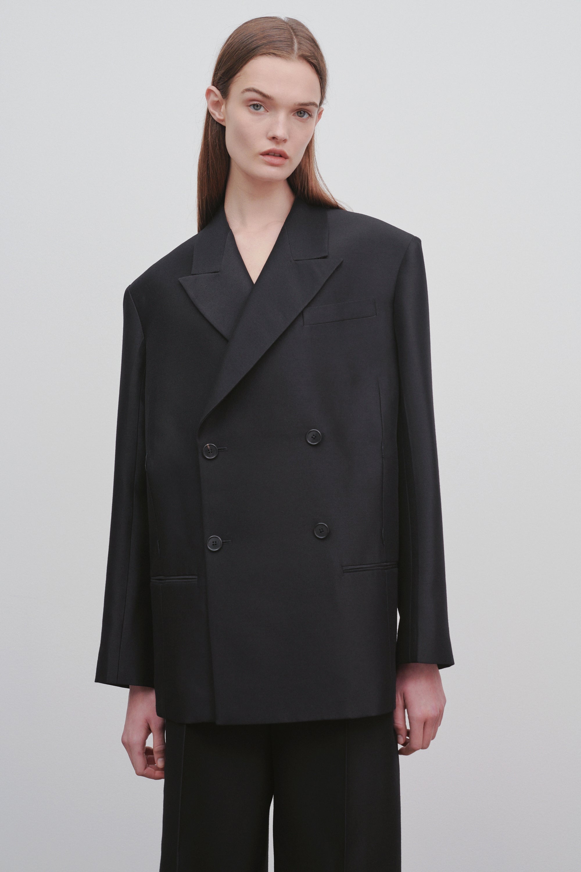 ジャケット THE ROW COSIMA DOUBLE-BREASTED WOOL AND SILK JACKET THE ROW Cosima oversized double-breasted wool and silk-blend