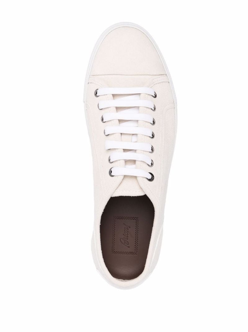 leather lace-up sneakers - 4