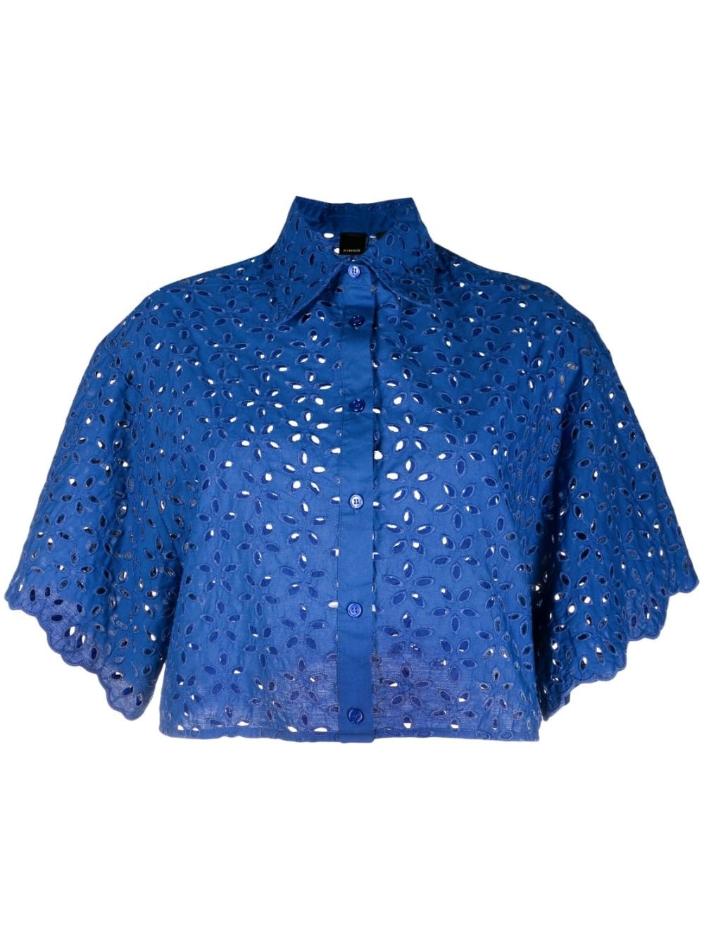 floral-motif perforated shirt - 1