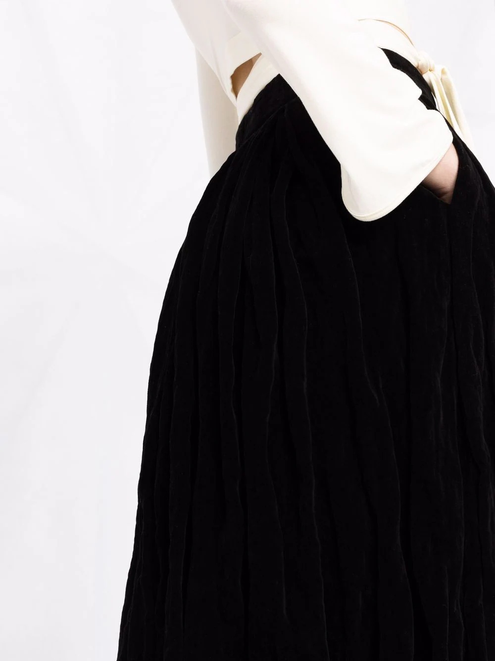 high-waisted velvet-effect skirt - 3