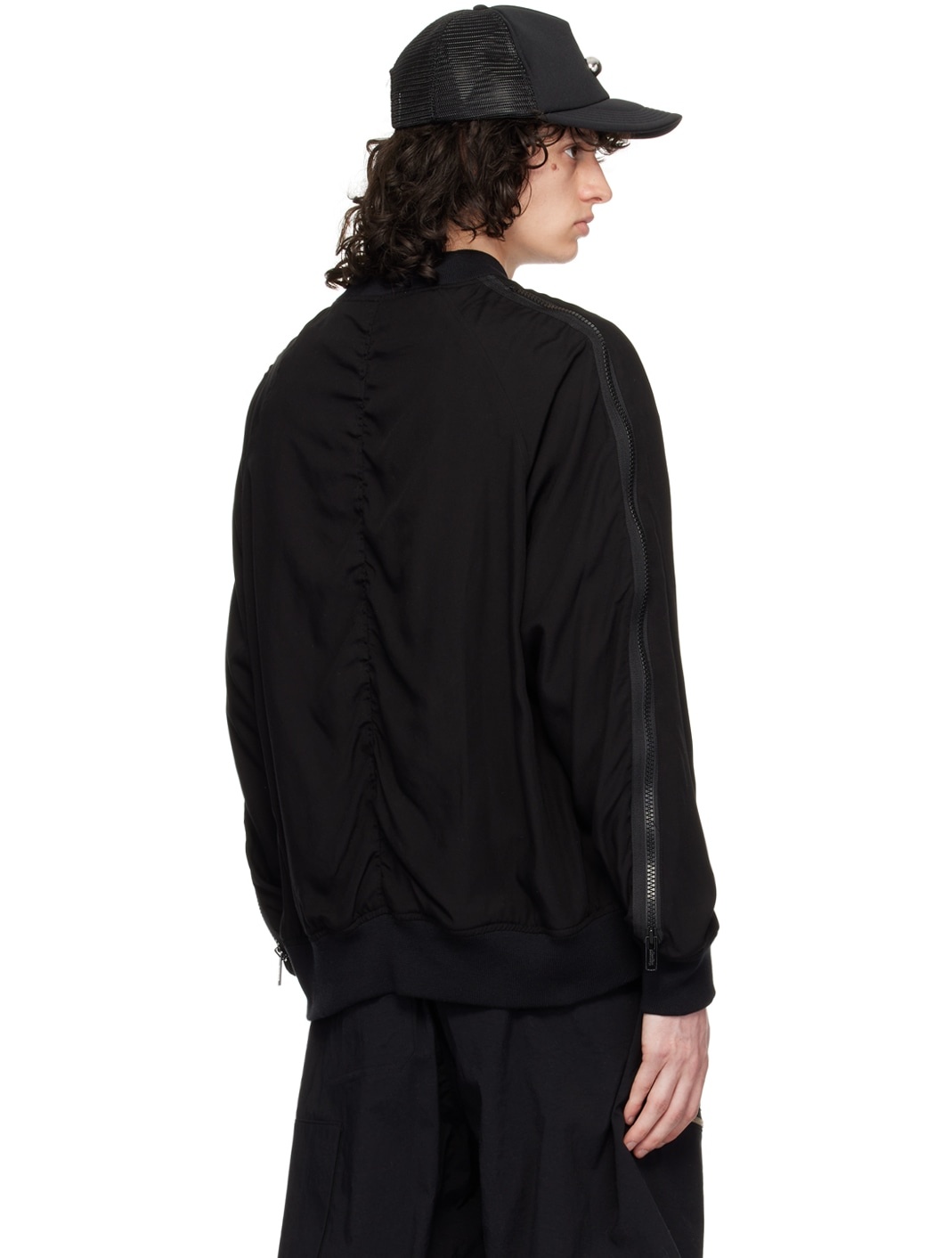 Black UC1D4204-2 Bomber Jacket - 3