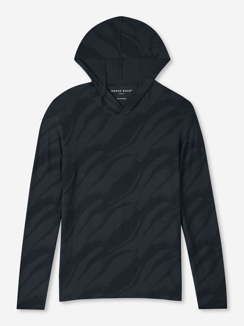 Men's Pullover Hoodie London 8 Micro Modal Black - 1