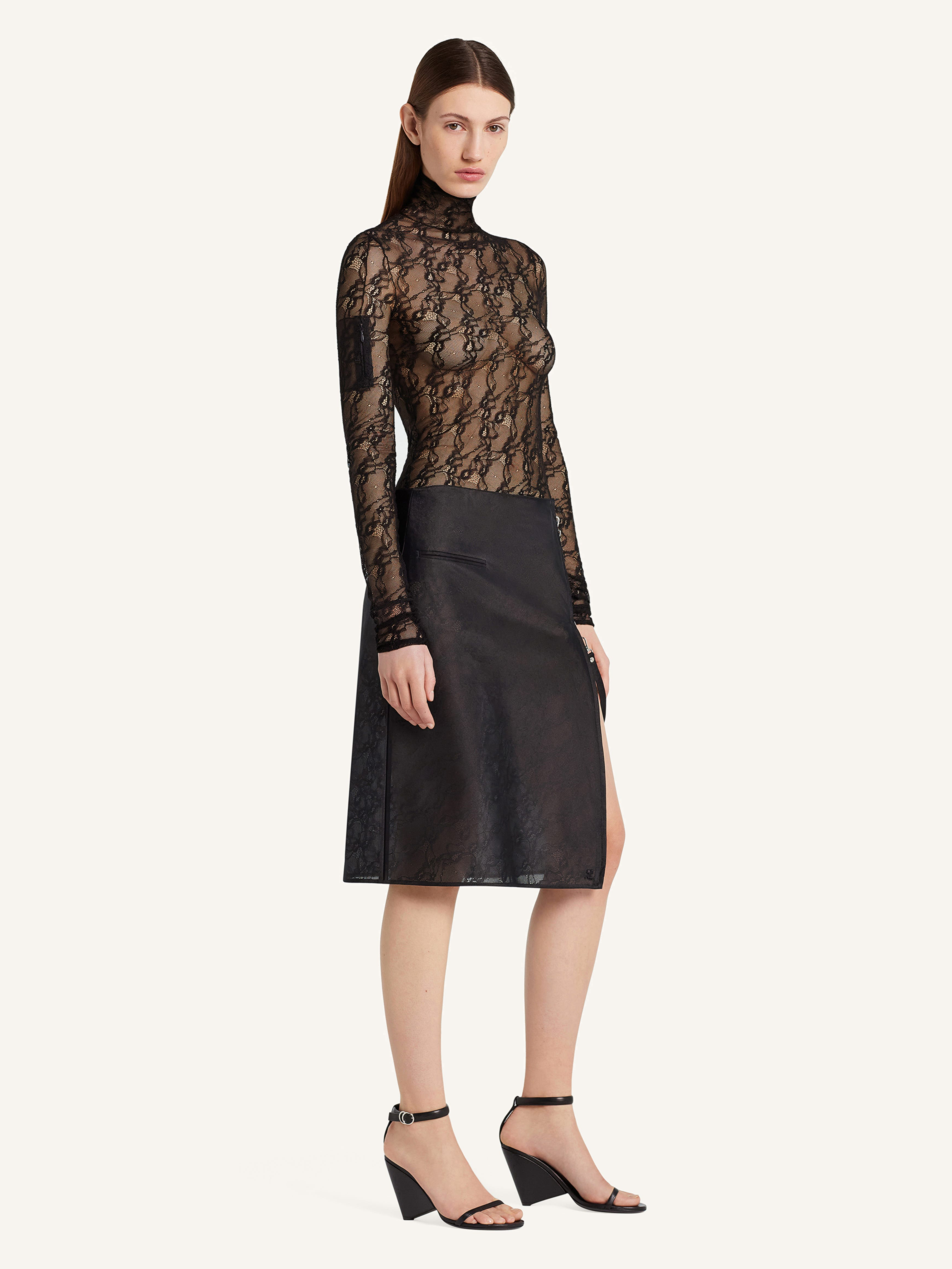 ZIPPED LACE SKIRT - 3