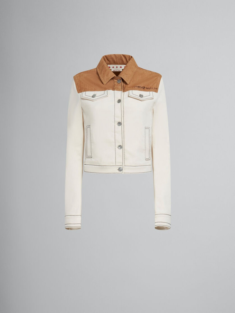 ECRU BIO DENIM 트레이너 JACKET WITH CONTRAST YOKE 1