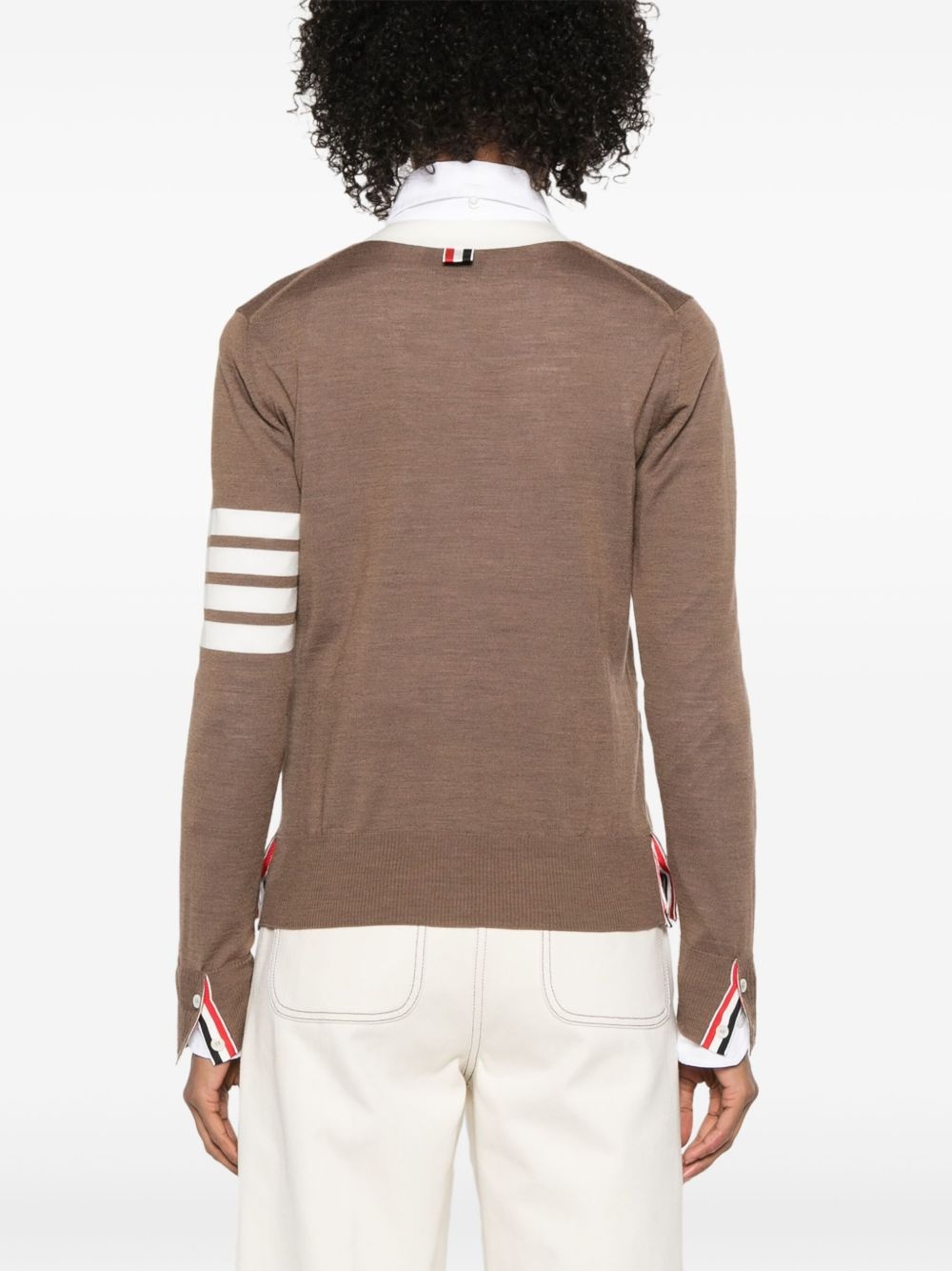 4-Bar stripe wool cardigan - 4