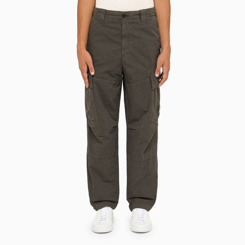 Grey cotton cargo trousers - 1