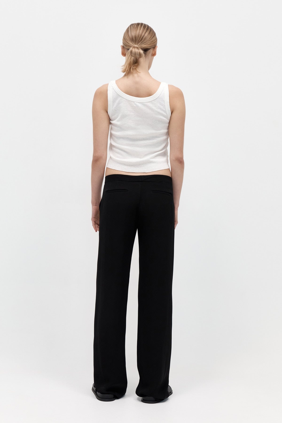 Zip Detail Trousers - Black - 4