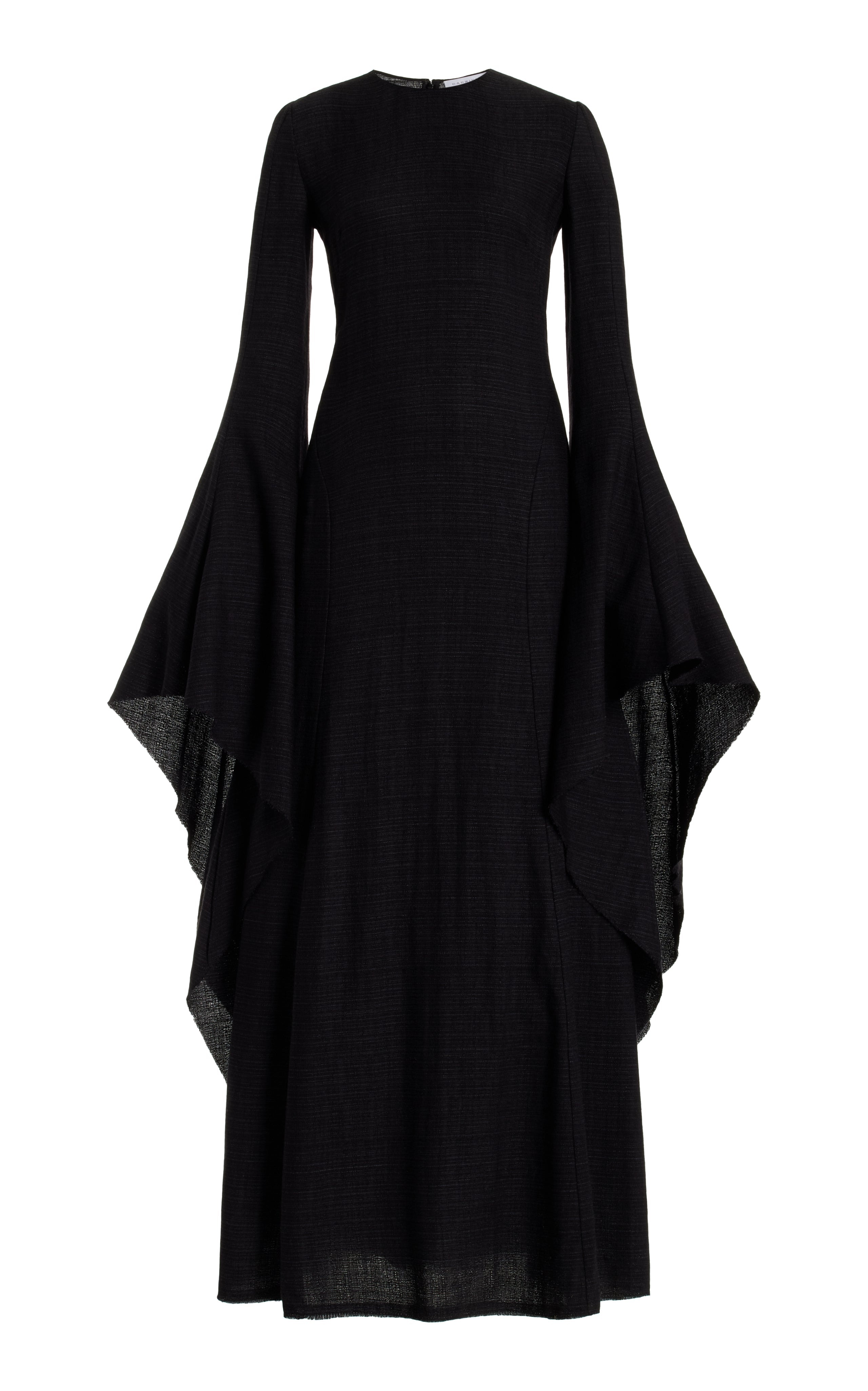 Sigrud Draped Dress in Silk Wool Gauze - 1