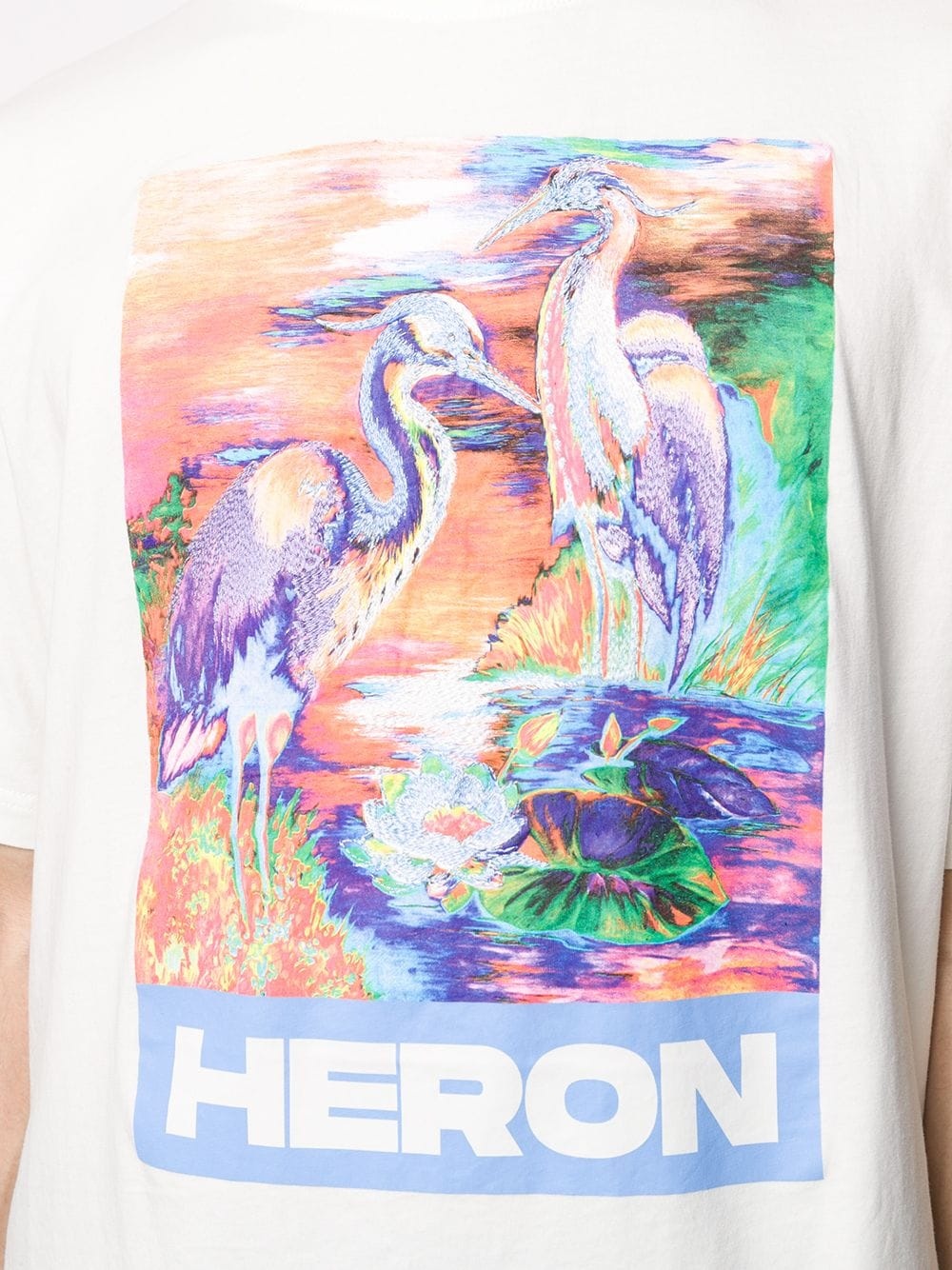 heron print T-shirt - 5