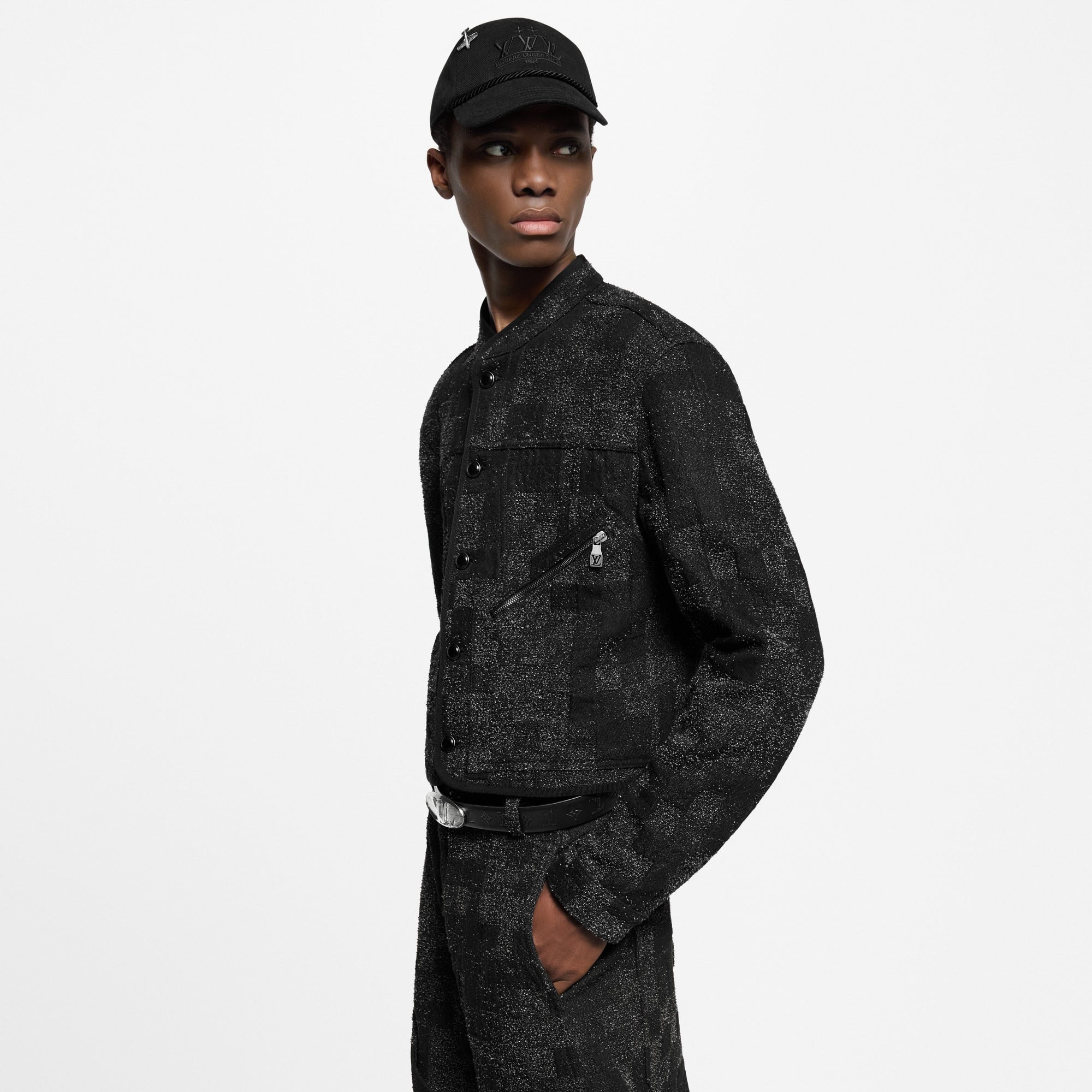 Denim Bouclette Flight Jacket - 2