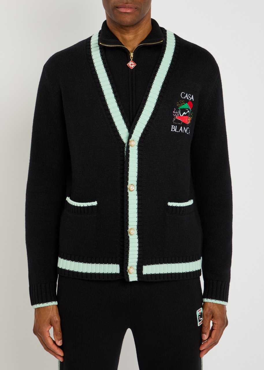 Casablanca Casa Mountain Temple Embroidered Knit Cardigan - 2