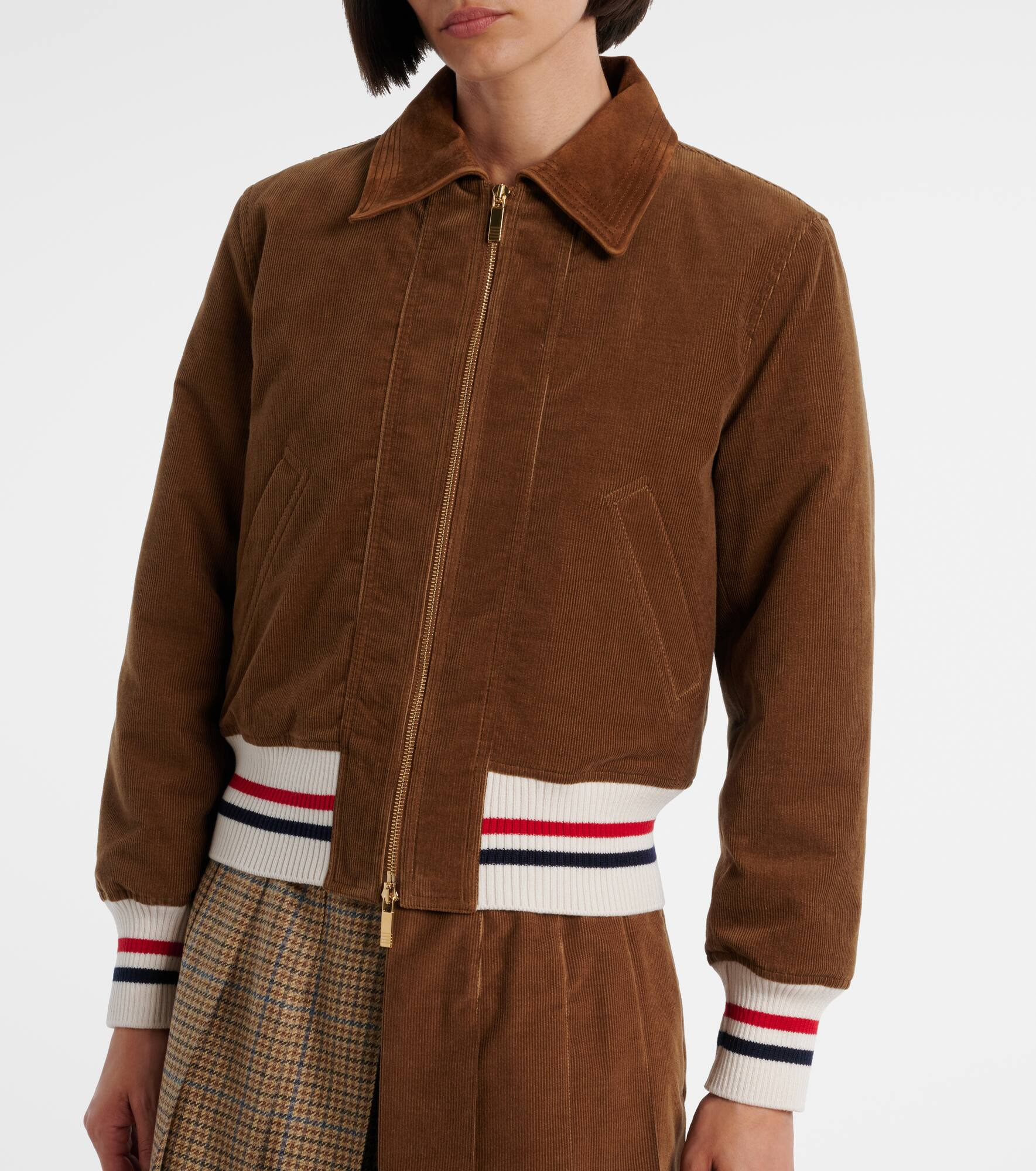 Wale cotton corduroy down jacket - 6