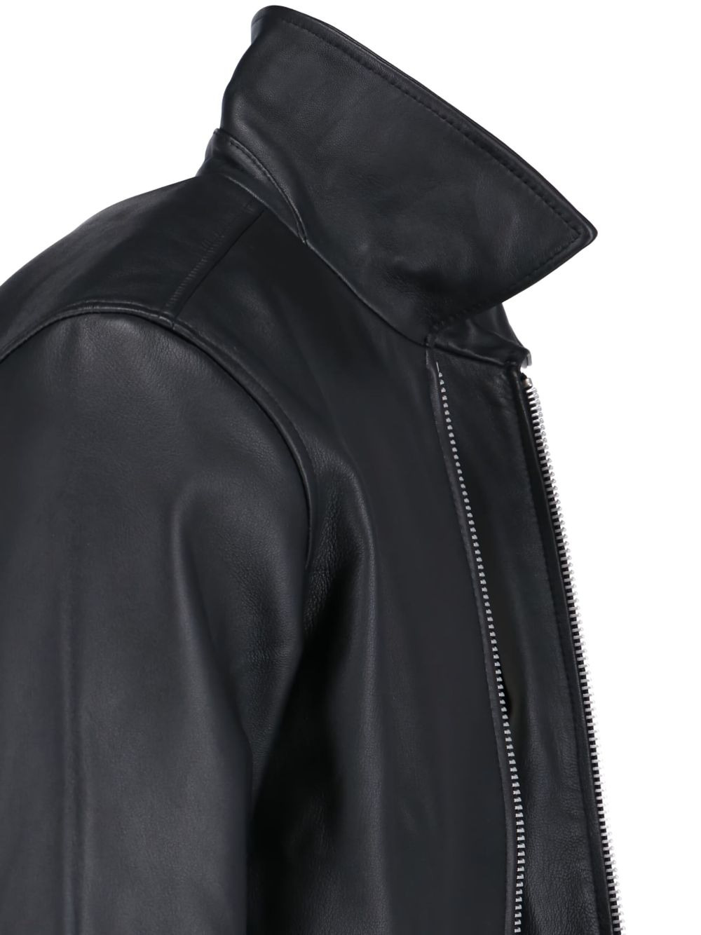 zip-front leather jacket - 5