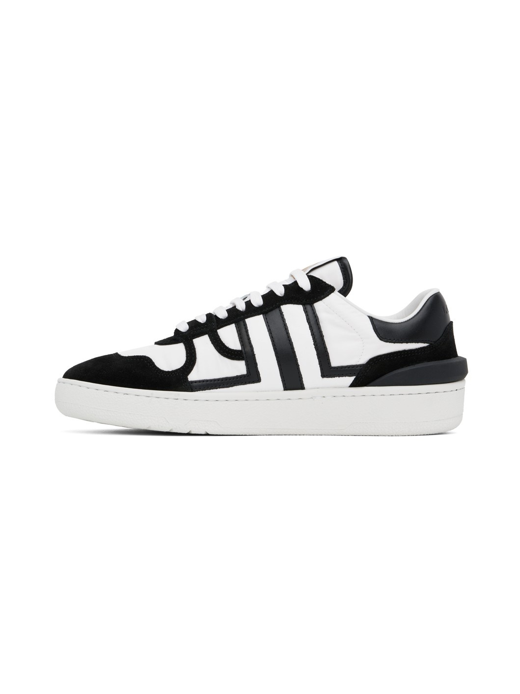 White & Black Clay Mesh Sneakers - 3