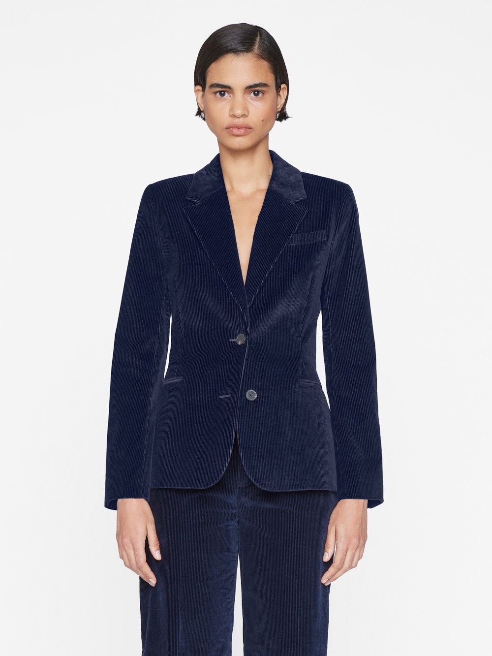 The Corduroy Femme Blazer in Navy - 2