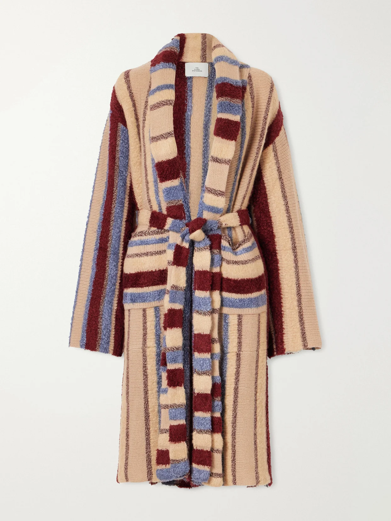 Striped Cashmere And Silk-blend Robe - 1