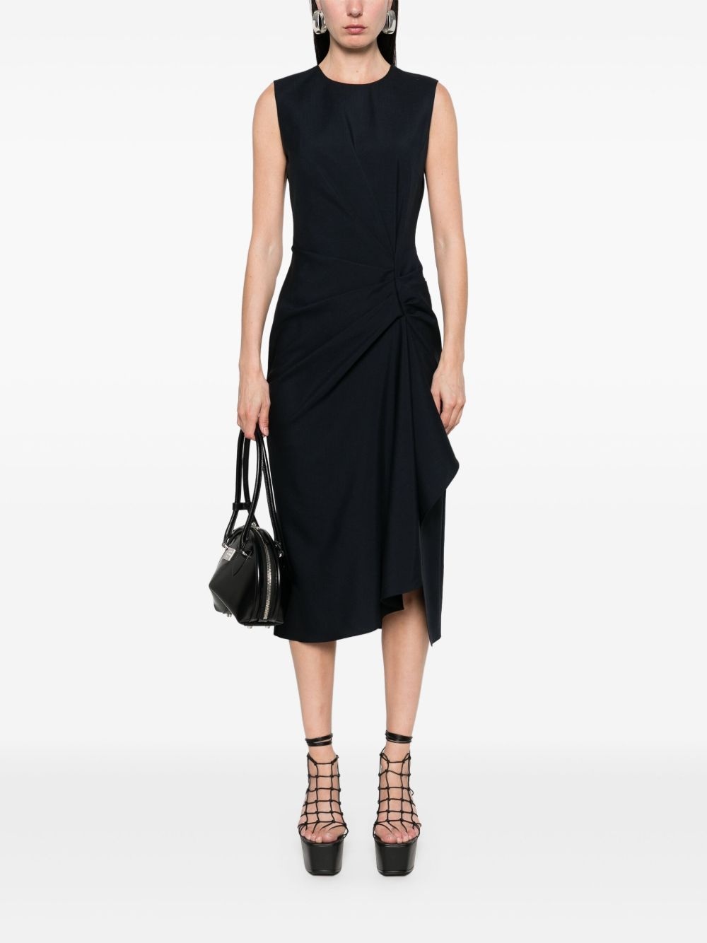 draped midi dress - 2