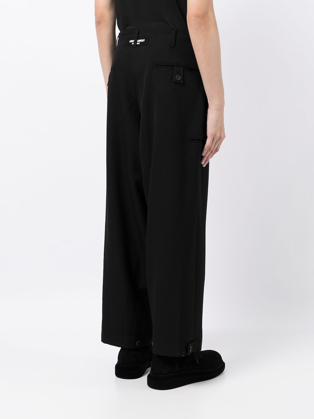 high-waisted dropped crotch trousers - 4