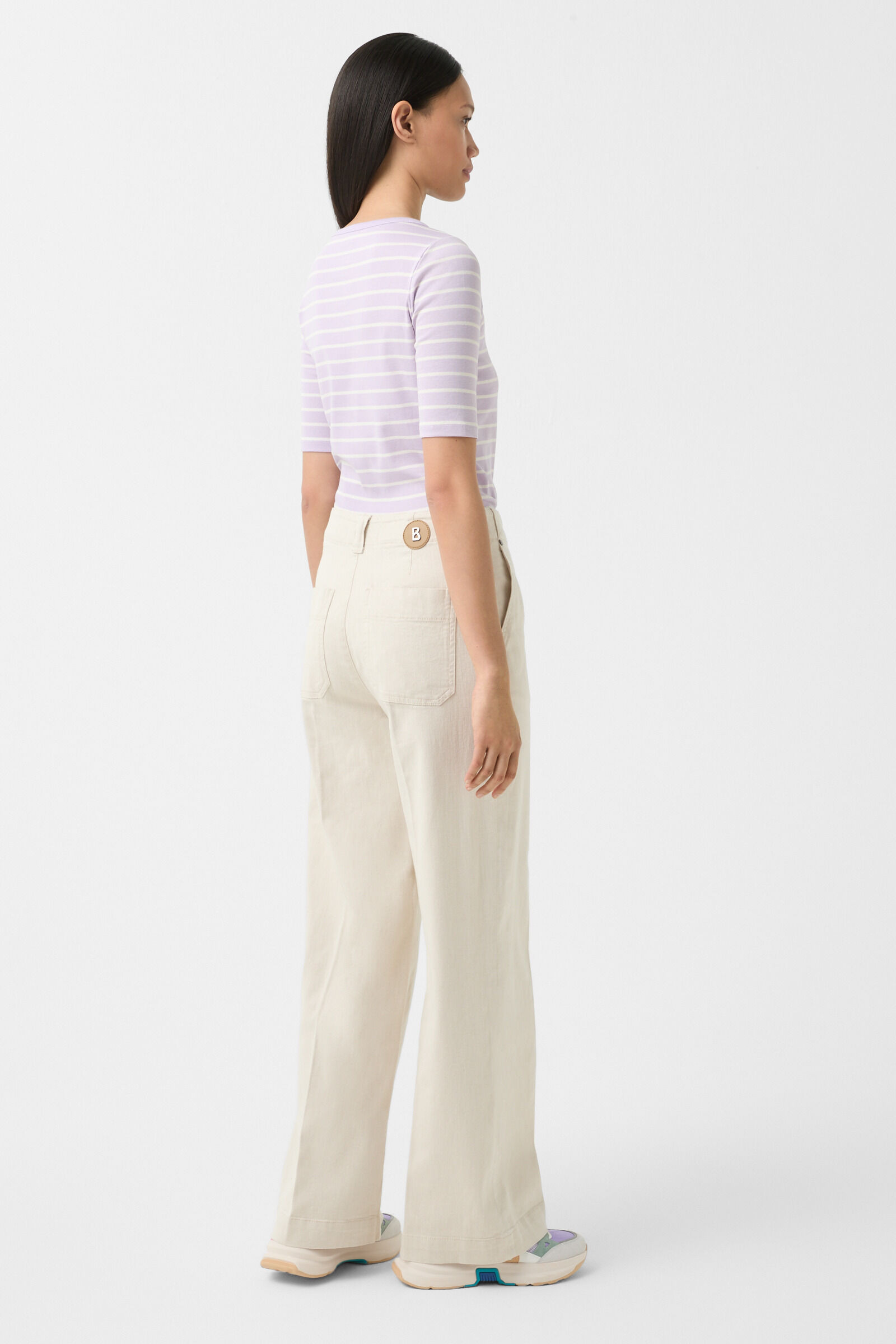 Rica wide fit pants in Sand - 3