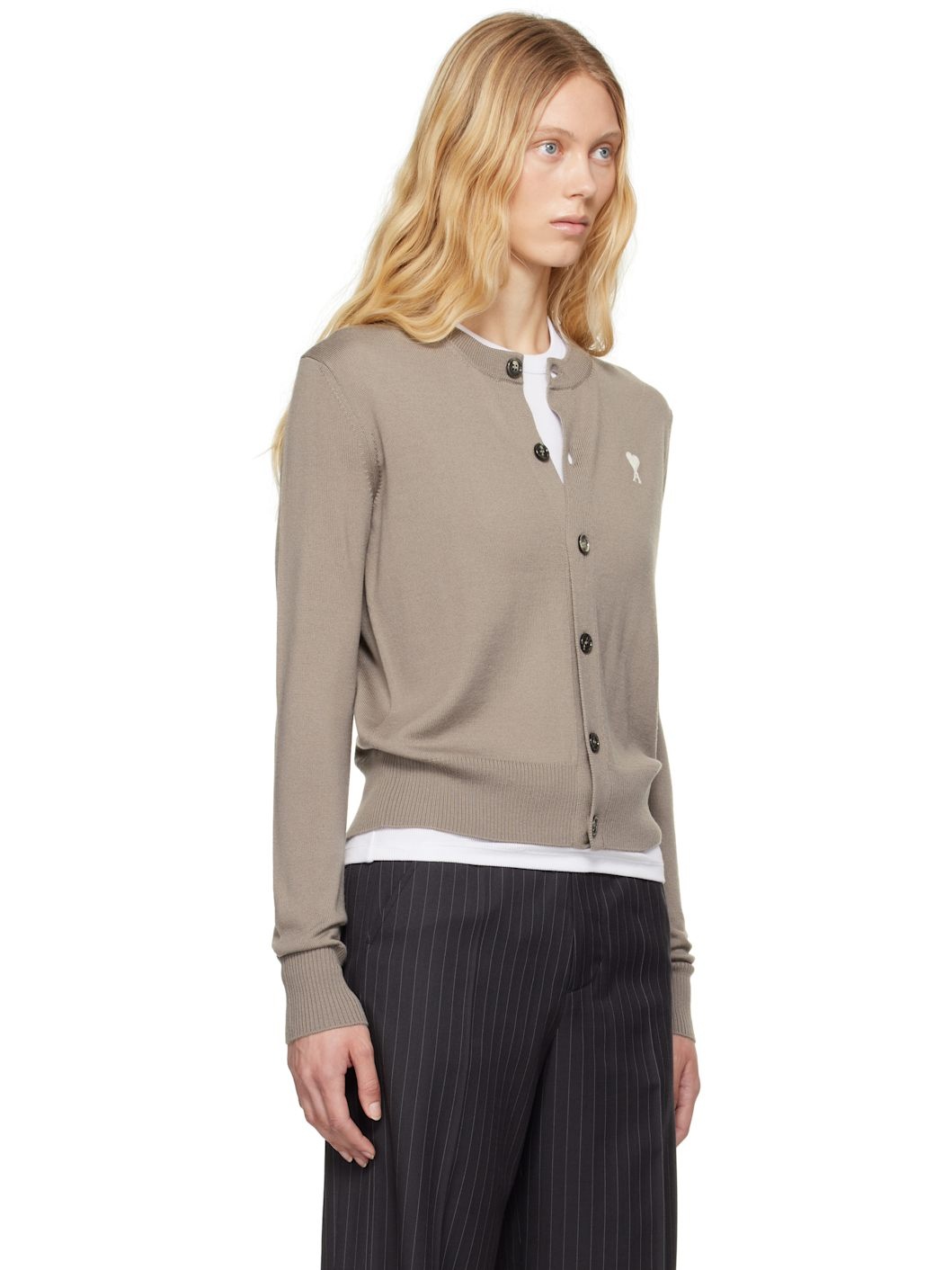 Taupe Wool Ami de Coeur Cardigan - 2