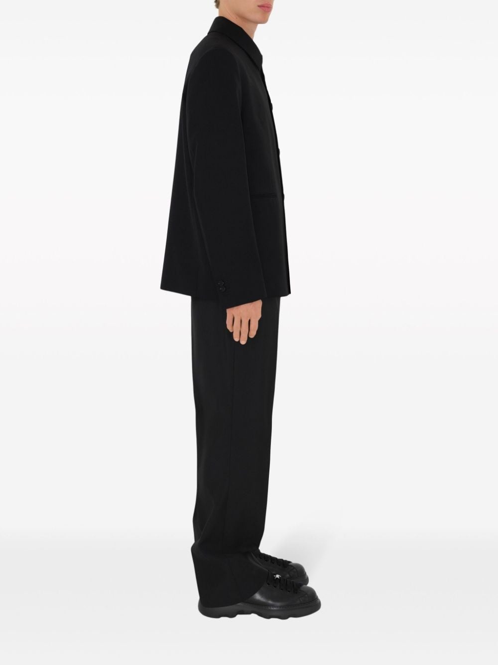 button-down wool tailored jacket - 3