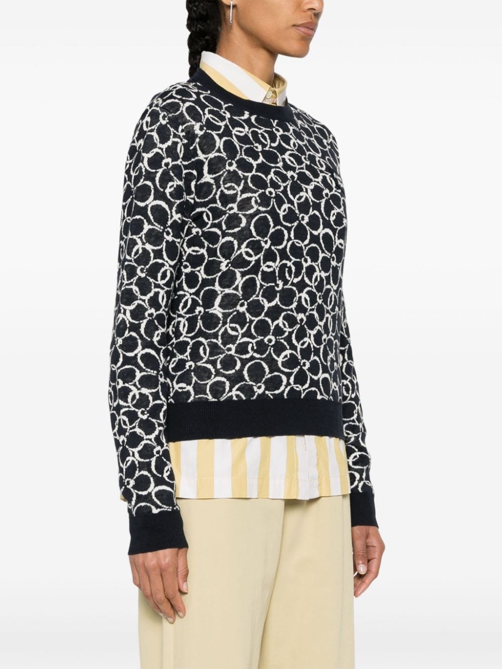 logo-appliqué floral jumper - 3